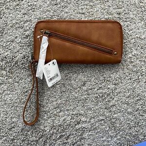 NWT Free People Distressed Vegan Brown Wallet